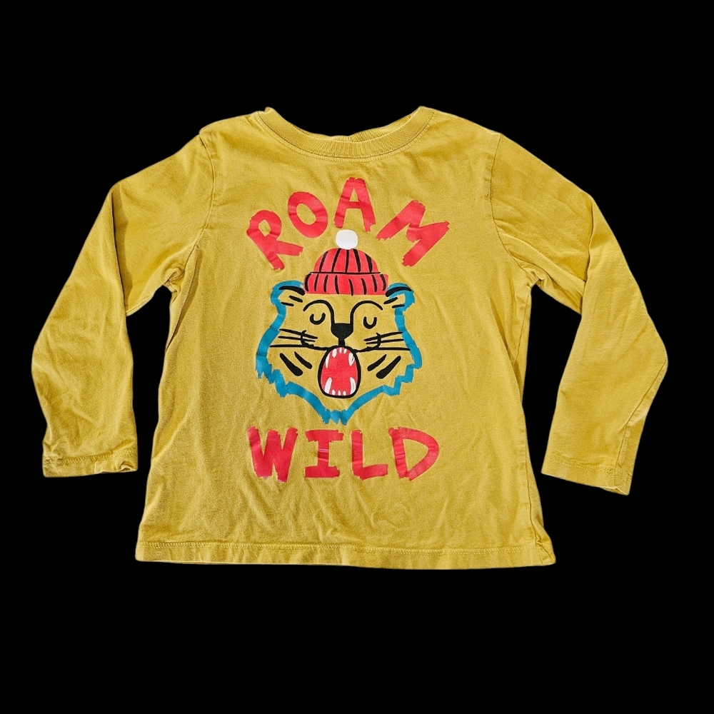 Hanna Anderson "Roam Wild" long sleeve graphic tshirt 100% cotton size 6-7